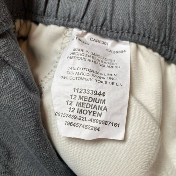 Lee Womens Ultra Lux Cotton & Linen Blend Shorts Size 12M Gray Elastic 5" Inseam - Picture 6 of 6